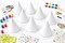 White Party Cone Hats with String, Paintable DIY Craft Hats for Kids, Classroom & Party Crafts, 12 Pack